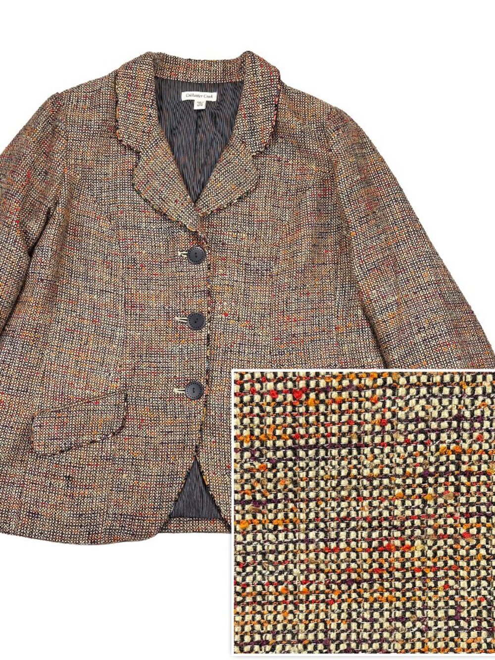 Coldwater Creek Multicolor Tweed Blazer